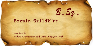 Bozsin Szilárd névjegykártya